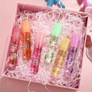 1PCS Colors Roll-on Fruit Oil Lip Balm Lip Oil Moisturizing Mirror Transparent Lip Long lasting Hydrating Lip gloss Cosmetics ALODIA STORE