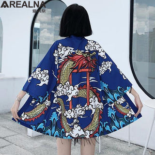 Haori Yukata Men Korean Samurai Japanese Kimono Traditional Clothing Vintage Crane Anime Kimono Beach Girls Cosplay Dress Shirts ALODIA STORE