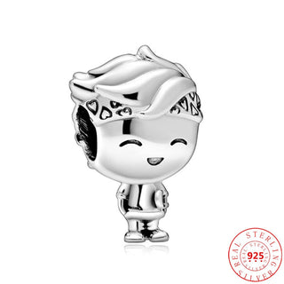 100% 925 Sterling Silver Boy Girls Feather Cat Dog Family Tree Beads Fit Original Pandora Charms Bracelet Women DIY Fine Jewelry ALODIA STORE