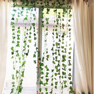 2.4M Silk Artificial Ivy Rattan Leaf Garland Plant Vine Home Wedding Bathroom Decoration Garden Festival Party Decor fake flower ALODIA STORE
