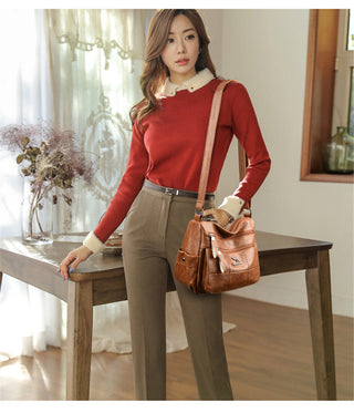 Vintage Women Shoulder Bag Branded Quality Leather Crossbody Bags ALODIA STORE