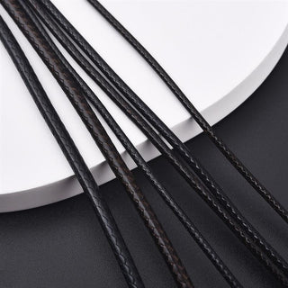 45/50/60cm Black Brown Braid Wax Cord DIY Pendant Necklace Jewelry Making Handmade Leather Rope Steel Clasp String Chain ALODIA STORE