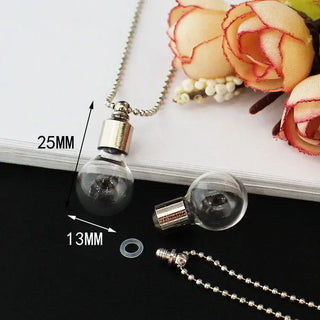 2PCS Glass Locket Urn Jewelry Cremation Jewelry Urn Necklace for Ashes Fillable vials Necklaces Blood Vial Necklace ALODIA STORE