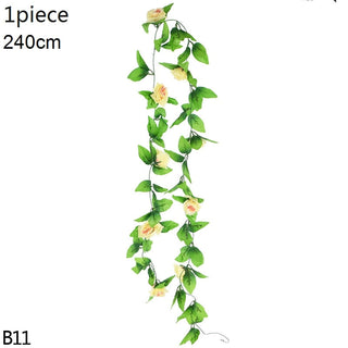 Wisteria Artificial Flower Vine Ivy Leaf Garland Silk Rose Flowers Rattan String Vine Wedding Arch Flower Home Garden Decoration ALODIA STORE