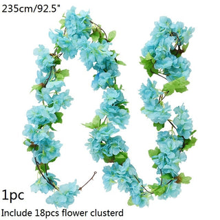Wisteria Artificial Flower Vine Ivy Leaf Garland Silk Rose Flowers Rattan String Vine Wedding Arch Flower Home Garden Decoration ALODIA STORE