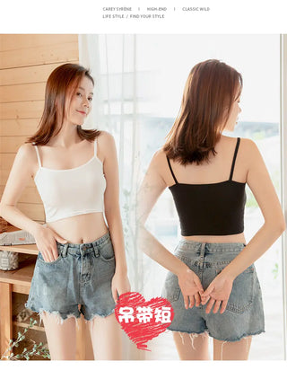 black crop top women summer sexy backless sleeveless spaghetti strap top women club party cami basic  top femme croptop tank top ALODIA STORE