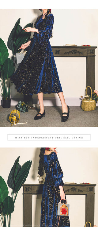 Dress Female Casual Long Sleeve Flroal Midi Dress ALODIA STORE