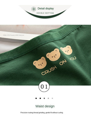 2021 Women Cotton Underwear Japanese Cute Briefs Mid Waist Seamless Underpants Cute Cartoon Panties Female Cotton Lingerie ALODIA STORE