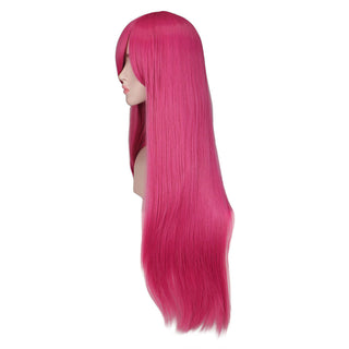 QQXCAIW Long Straight Cosplay Wig Black Purple Pink Blue Sliver Gray Blonde White Orange Brown Synthetic Hair Wigs ALODIA STORE