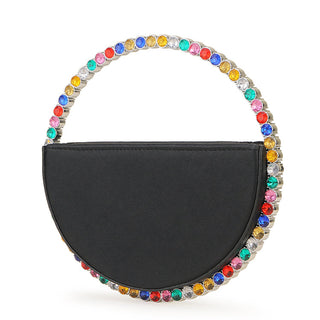 Luxury Colored Diamond Half Moon Women Purses and Handbags Evening Bag Serpentine Designer Party Clutch Bag Chic Wedding Bag ALODIA STORE