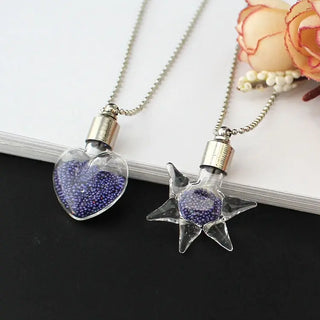 2PCS Glass Locket Urn Jewelry Cremation Jewelry Urn Necklace for Ashes Fillable vials Necklaces Blood Vial Necklace ALODIA STORE