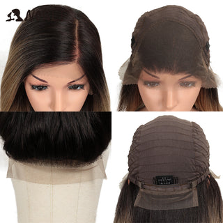 Noble Hair Synthetic Lace Front Wig Long straight 28 Inch Lace Wig Ombre Blonde Wig Heat Resistant Wigs For Women Lace Front Wig ALODIA STORE