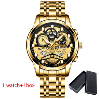 Watch Men Skeleton Automatic quartz Watch Gold Skeleton Vintage Man Watchwrist watches for men ALODIA STORE