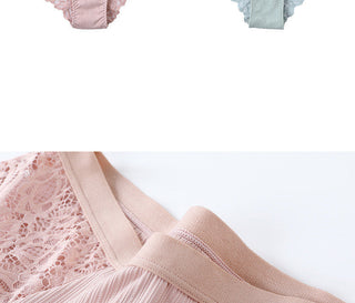 3 Pcs Cotton Panties Sexy Panty Briefs Lace Panties Women Underwear Lingerie Panties for Female Ladies Floral Pantys Underpants ALODIA STORE
