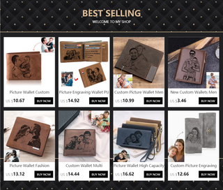 Picture Engraving Wallet PU Leather Wallet ALODIA STORE