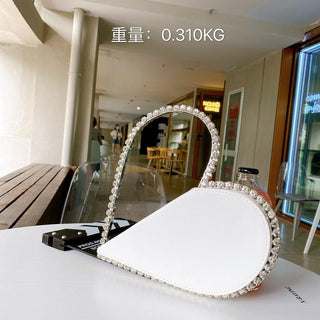 Luxury Colored Diamond Half Moon Women Purses and Handbags Evening Bag Serpentine Designer Party Clutch Bag Chic Wedding Bag ALODIA STORE