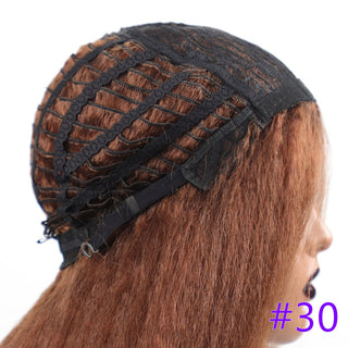 Long Kinky Straight Synthetic Wigs for Black Women Black Brown Blonde Ginger Red White Hair Afro Wigs Synthetic STW Hair Wigs ALODIA STORE