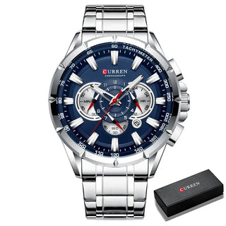 Curren Men’s Watches Top Brand Luxury Chronograph Quartz Men Watch Waterproof Sport Wrist Watch Men Stainless Steel Male Clock ALODIA STORE