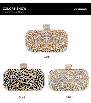 Diamond Evening Metal Clutch bag ALODIA STORE