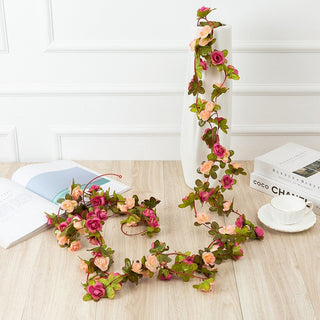 250CM Rose Artificial Flowers Christmas Garland for Wedding Home Room Decoration Spring Autumn Garden Arch DIY Fake Plant Vine ALODIA STORE