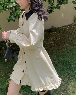 Vintage Elegant Dress Women Autumn Patchwork ALODIA STORE