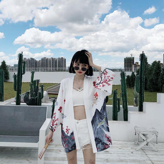 Haori Yukata Men Korean Samurai Japanese Kimono Traditional Clothing Vintage Crane Anime Kimono Beach Girls Cosplay Dress Shirts ALODIA STORE