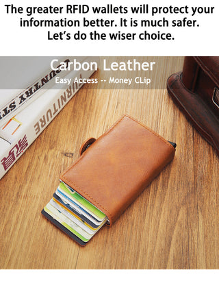 Credit Card Holder Wallet Leather Metal Aluminum ALODIA STORE