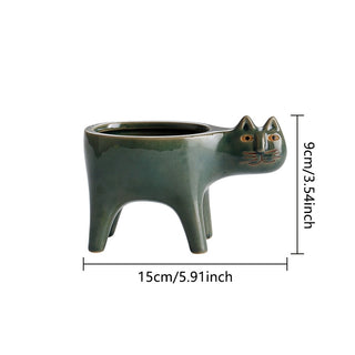 Cartoons Cat Flowerpot Animal Ceramic Flowerpot Cute Vase Cactus Succulent Plants Potted  Flower Arrangement Home Decoration ALODIA STORE