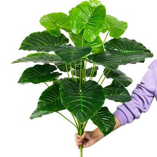 75cm 24Fork Fake Plants Large Artificial Monstera Tree Branch Plastic Tropical Palm False Turtle Leaf For Home Garden Room Decor ALODIA STORE