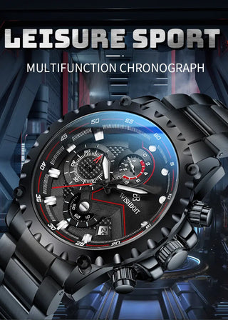 100%Original WISHDOIT Watch for Men TOP Brand Waterproof Sports Stainless Steel Chronograph 2022New Fashion Luxury wrist watches ALODIA STORE