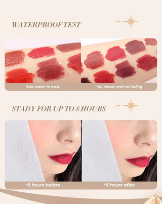 IMAGIC New12-Color Liquid Lipstick Matte Makeup Lips Silky-Smooth Long-Lasting Gloss High Pigment Lip&Cheek Waterproof Lip Mud ALODIA STORE