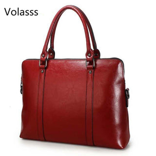 New Genuine Leather Briefcase For Woman Laptop Computer Bag Women's Handbags Office Ladies Shoulder Messenger Bags Bolso Hombre ALODIA STORE