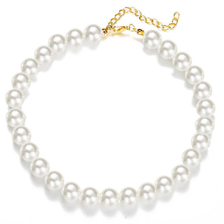 Vintage Style Simple 6MM Pearl Chain Choker Necklace For Women Wedding Love Shell Pendant Necklace Fashion Jewelry Wholesale ALODIA STORE