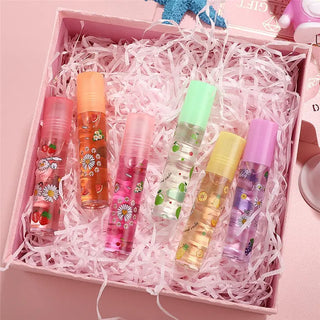 1PCS Colors Roll-on Fruit Oil Lip Balm Lip Oil Moisturizing Mirror Transparent Lip Long lasting Hydrating Lip gloss Cosmetics ALODIA STORE