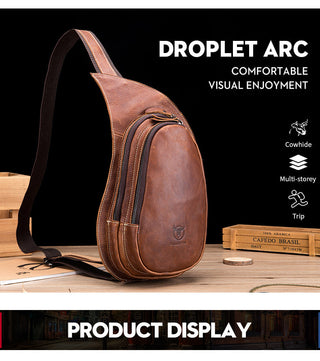 BULLCAPTAIN Leather Crossbody Bag Men Crazy Horse Leather Chest Bags New Fashion Multi-function card bag's mobile phone bages ALODIA STORE