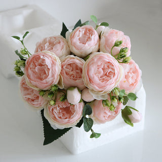 Artificial Flowers Peony Bouquet Silk Rose Vase for Home Decor Garden Wedding Decorative Fake Plants Christmas Garland Material ALODIA STORE