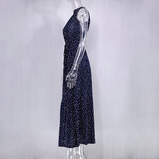 Summer Long Dress Polka Dot Casual Dresses Black Sexy Halter Strapless New 2023 ALODIA STORE