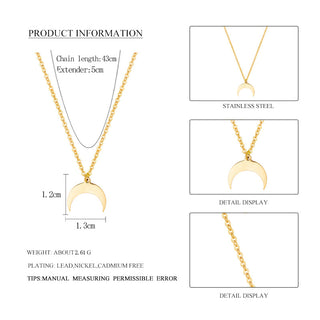 Wild&amp;Free Gold Plated Triangle Moon Star Pendant Necklace For Women Girls Short Geometric Charm Necklace ladies gift ALODIA STORE