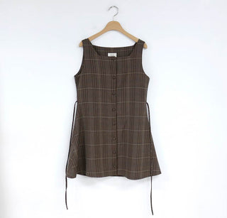 Plaid Button Shirt Dress ALODIA STORE