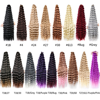Full Star Crochet Hair Pink Ombre Blonde Ocean Wave 32 Inch Synthetic Hair 100g Soft Braiding Hair Extensions Deep Wave Twist ALODIA STORE