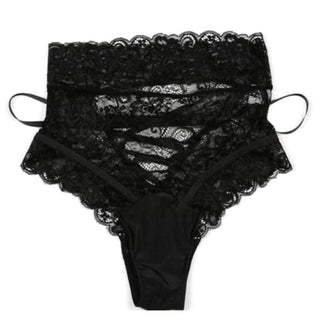 Women's High Panties Lace Knickers Hollow Out Lingerie Panties Briefs Big Size Underwear Women Sexy Panties And Thongs PW5139 ALODIA STORE