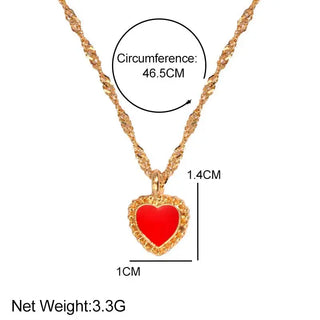 Flatfoosie Fashion Charm Heart-shaped Pendant Necklace For Women Gold Color Twisted Chain Necklace Jewelry Friendship Gifts ALODIA STORE