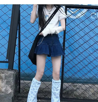 Women Teenage Kawaii Girl Crop Top T Shirt Korean Style Tshirt Short Tee Fairy Core Clothes Cute Fairycore Clothing Croptop ALODIA STORE