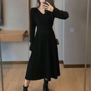 Knitted Dress Women Casual Long Sleeve ALODIA STORE