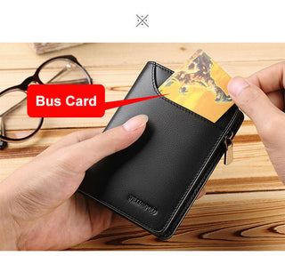 WILLIAMPOLO Coin Purses Genuine Leather Men Wallet With Card Holder Short Purse Zipper Wallets Casual Standard Wallets PL293 ALODIA STORE