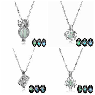 ZOVOLI Vintage Moon Luminous Glowing Moonstone Pendant Necklace Women Jewelry Long Chain Lotus Buddha Pendant Necklaces Gifts ALODIA STORE