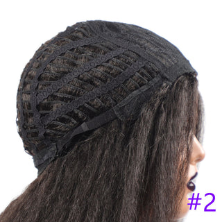 Long Kinky Straight Synthetic Wigs for Black Women Black Brown Blonde Ginger Red White Hair Afro Wigs Synthetic STW Hair Wigs ALODIA STORE