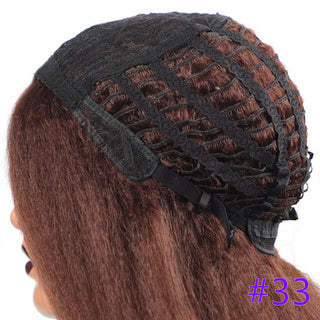 Long Kinky Straight Synthetic Wigs for Black Women Black Brown Blonde Ginger Red White Hair Afro Wigs Synthetic STW Hair Wigs ALODIA STORE