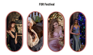2023Women Satin Deep V Neck Sexy Dress Solid Straight Pajamas Party Dress Elegant Female Summer Spaghetti Strap Dress Casual ALODIA STORE