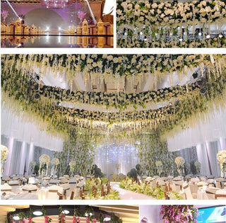 12Pcs Wisteria Artificial Flower Rattan Wreath Arch Wedding Home Garden Office Decoration pendant Plant Wall Decoration ALODIA STORE
